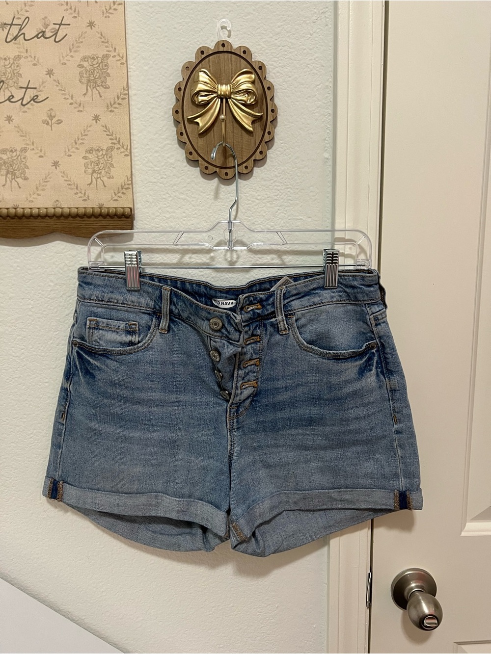 Old Navy Light Blue Button-Fly Denim Shorts